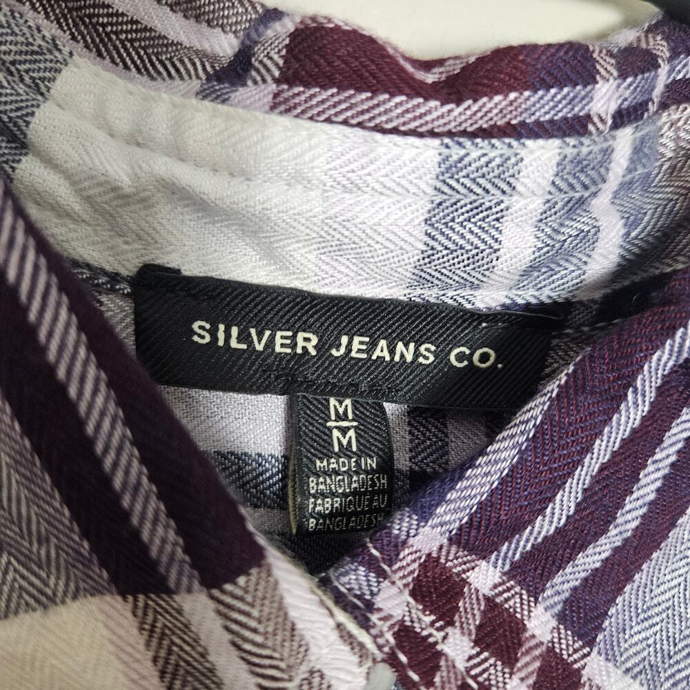 Silver Jeans Plaid Lightweight Button Down Tunic … - image 4